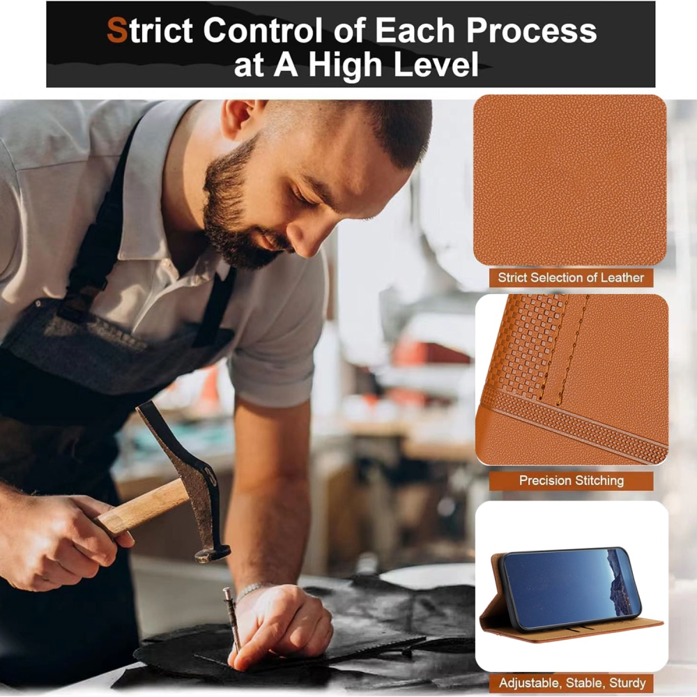 L-Shaped knižkové puzdro na Xiaomi 17 Ultra - hnedé