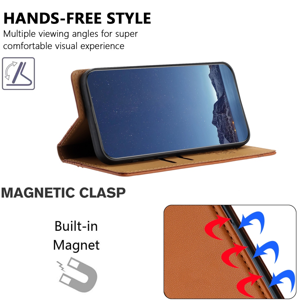 L-Shaped knižkové puzdro na Xiaomi 17 Ultra - hnedé