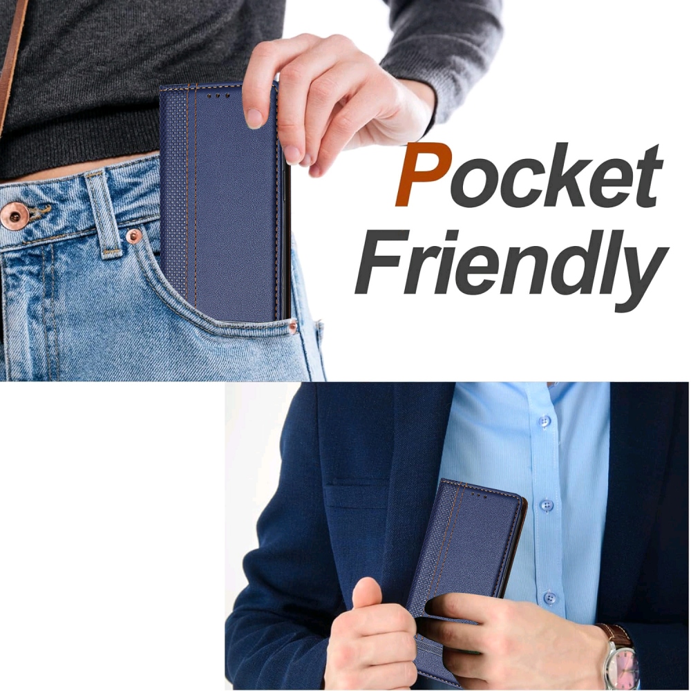 L-Shaped knižkové puzdro na Xiaomi 17 Ultra - modré