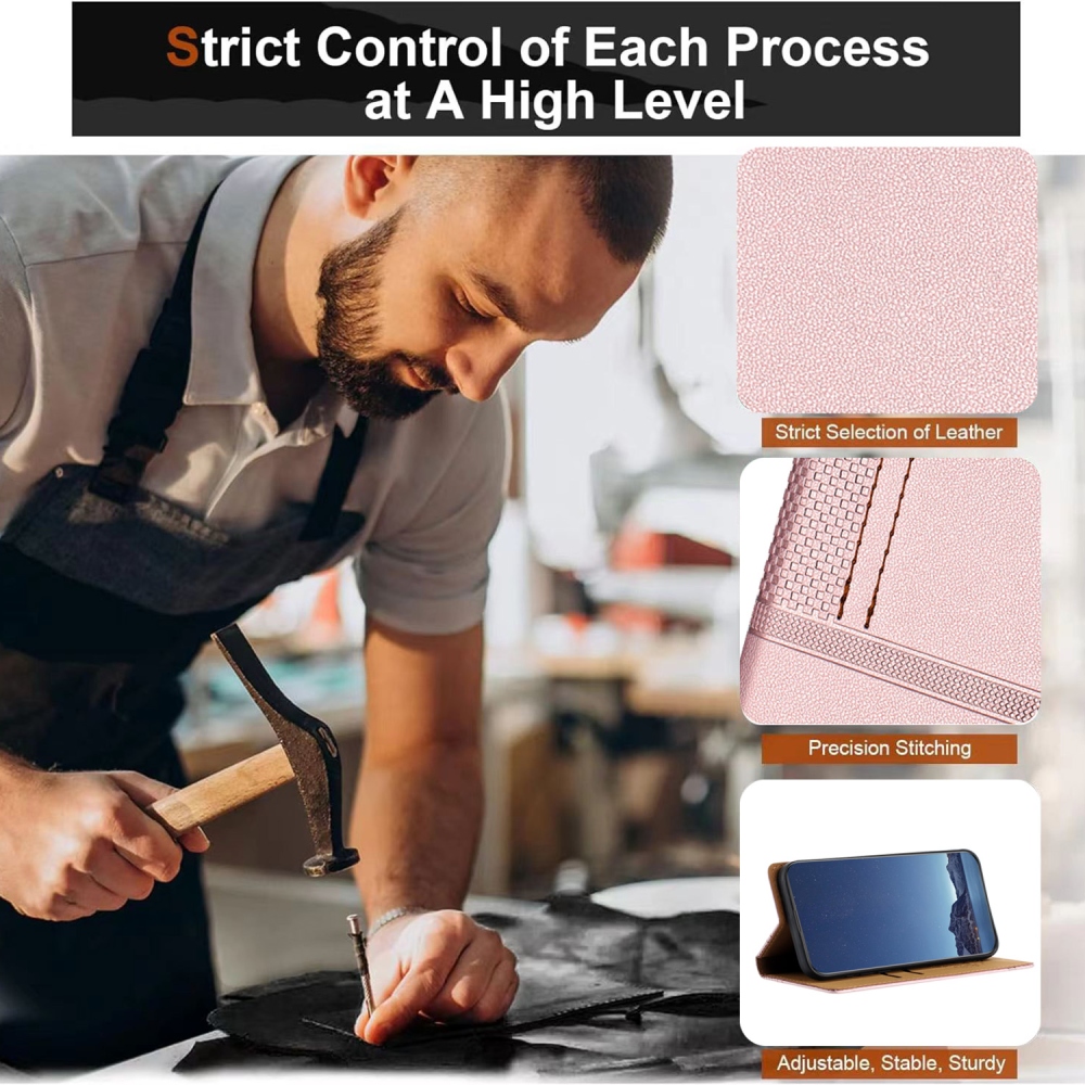 L-Shaped knižkové puzdro na Xiaomi 17 Ultra - ružovozlaté