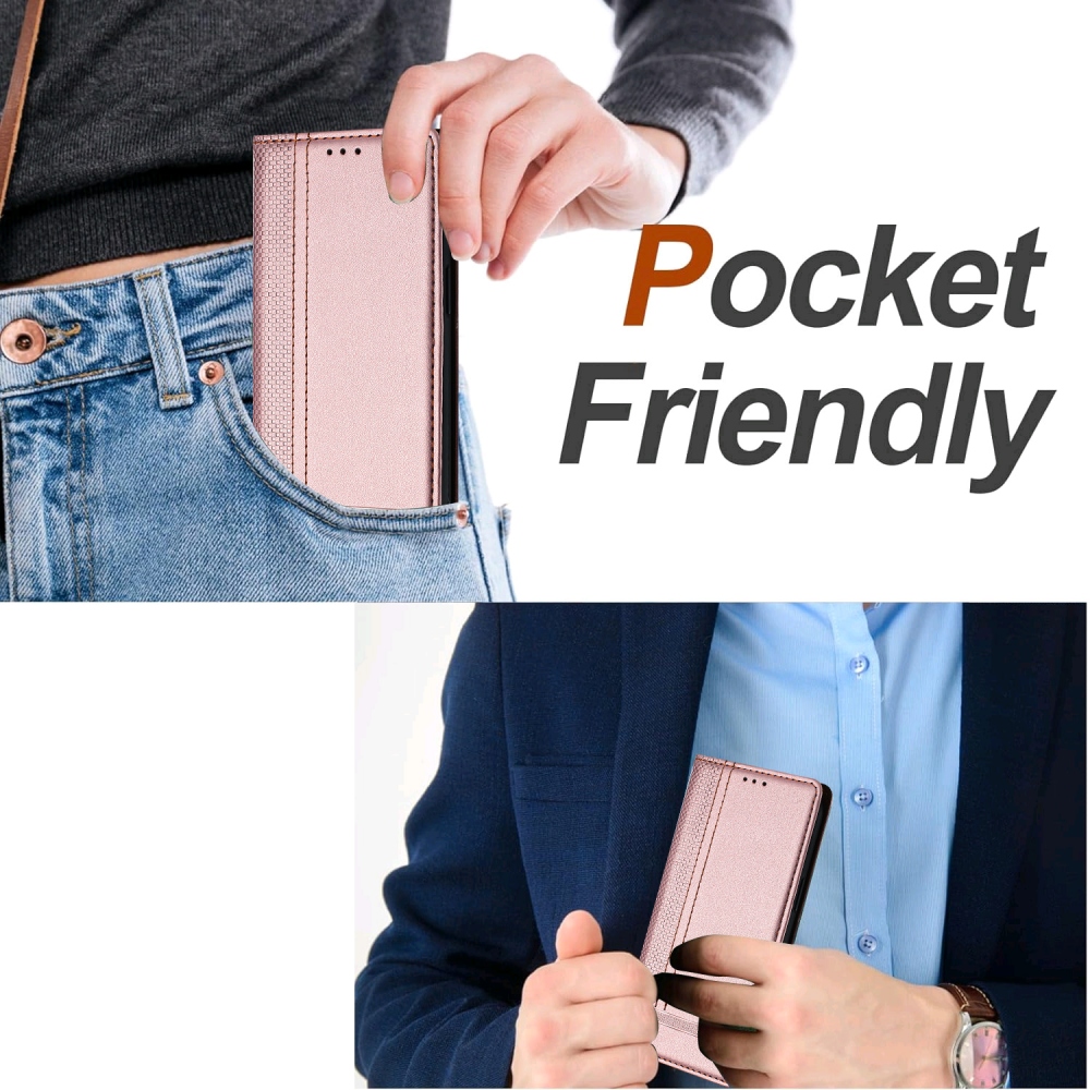 L-Shaped knižkové puzdro na Xiaomi 17 Ultra - ružovozlaté