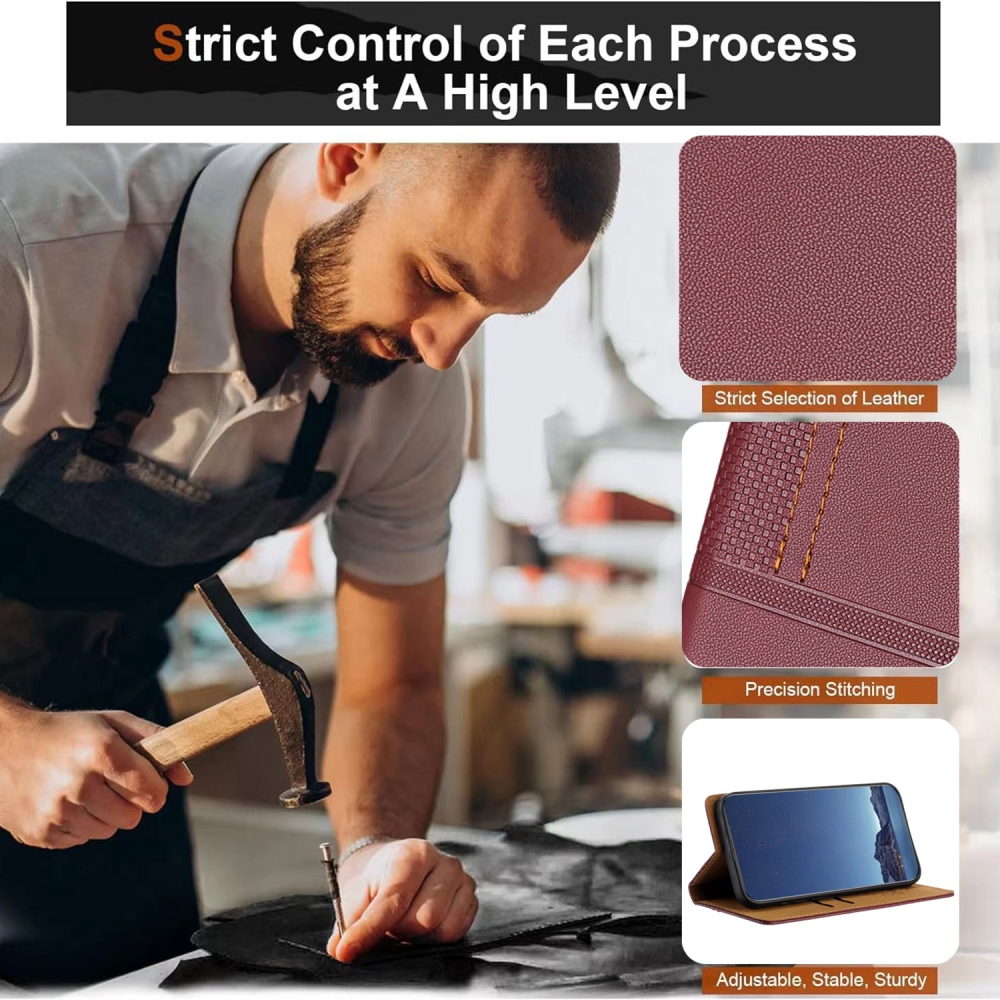 L-Shaped knižkové púzdro na Xiaomi 17 Ultra - vínové