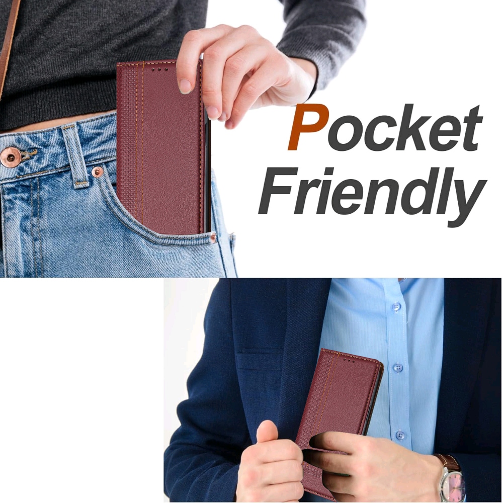 L-Shaped knižkové púzdro na Xiaomi 17 Ultra - vínové