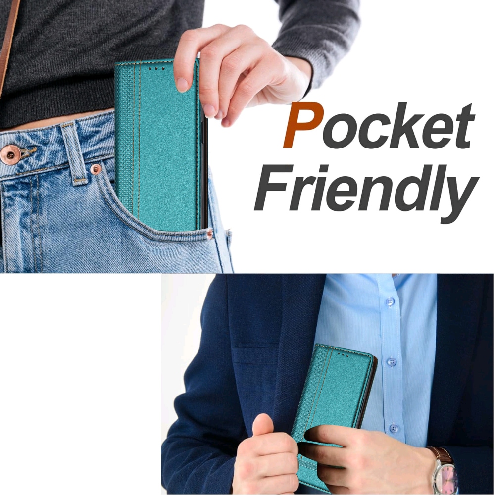 L-Shaped knižkové púzdro na Xiaomi 17 Ultra - zelené