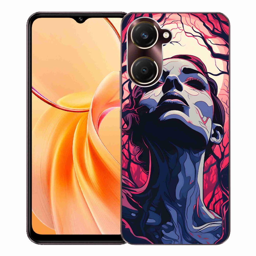 Gélový kryt mmCase na Vivo Y28s 5G - abstraktná tvár