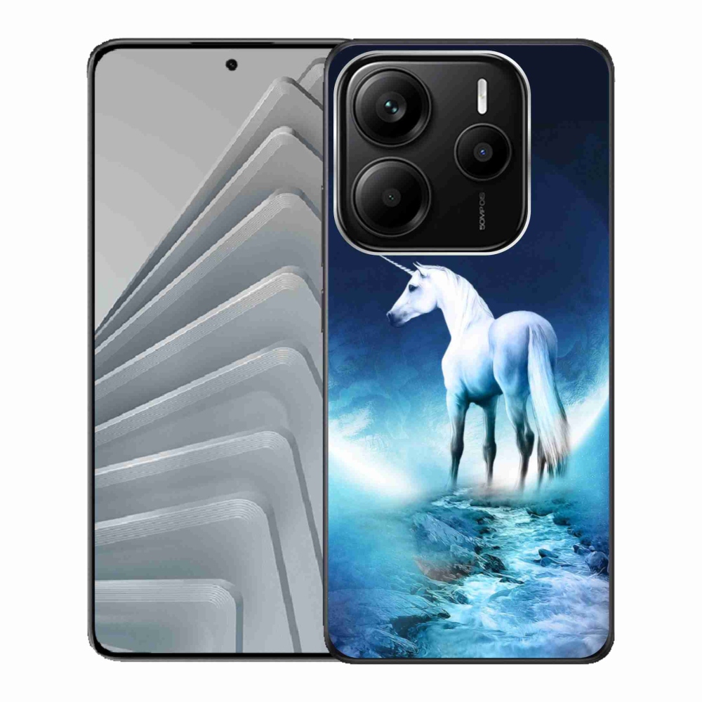Gélový kryt mmCase na Xiaomi Redmi Note 14 5G - biely jednorožec