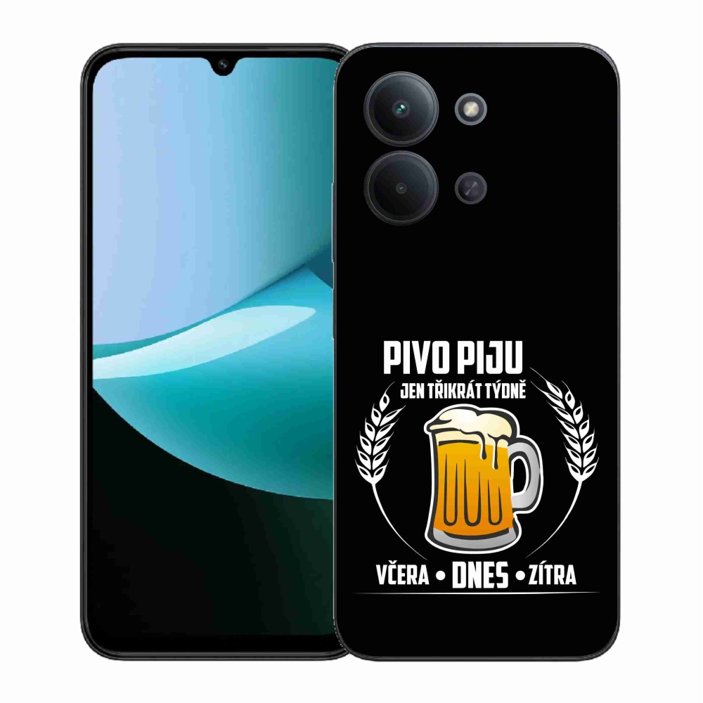 Gélový kryt mmCase na Xiaomi Redmi 15C 4G (171mm)/Poco C85 4G (171mm) - pivný motív čierne pozadie