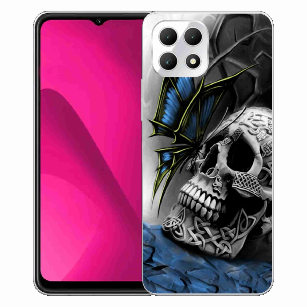 Gélový kryt mmCase na T-Mobile T Phone 2 - motýľ a lebka