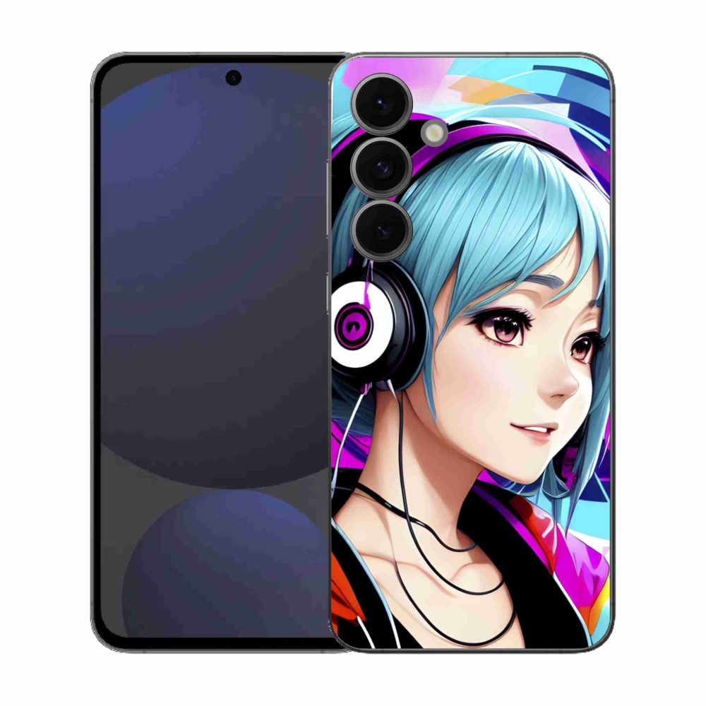 Gélový kryt mmCase na Samsung Galaxy S25 FE - dievča so slúchadlami