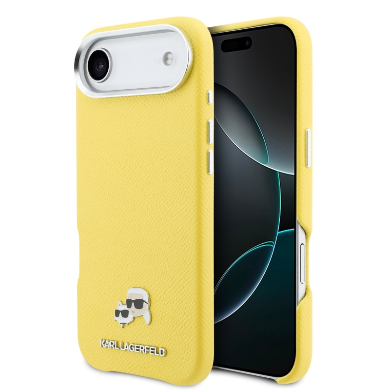 Karl Lagerfeld PU Karl and Choupette Heads Pins MagSafe zadný kryt pre iPhone Air Yellow