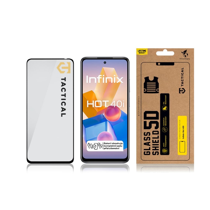 Tactical Glass Shield 5D sklo pre Infinix Hot 40i Black