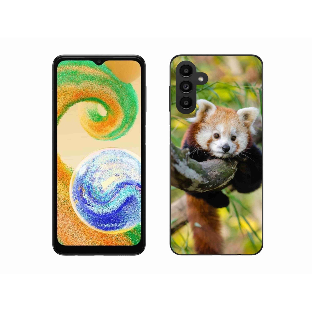 Gélový kryt mmCase na Samsung Galaxy A04s (164.7x76.7x9.1mm) - panda červená