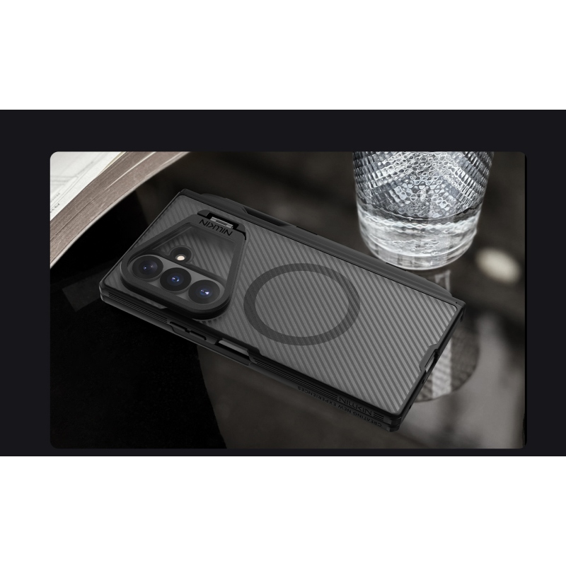 Nillkin CamShield Prop Magnetic Pen Slot (Transp. Lens) Zadný kryt pre Samsung Galaxy Z Fold 8 Ultra, priehľadný, čierny