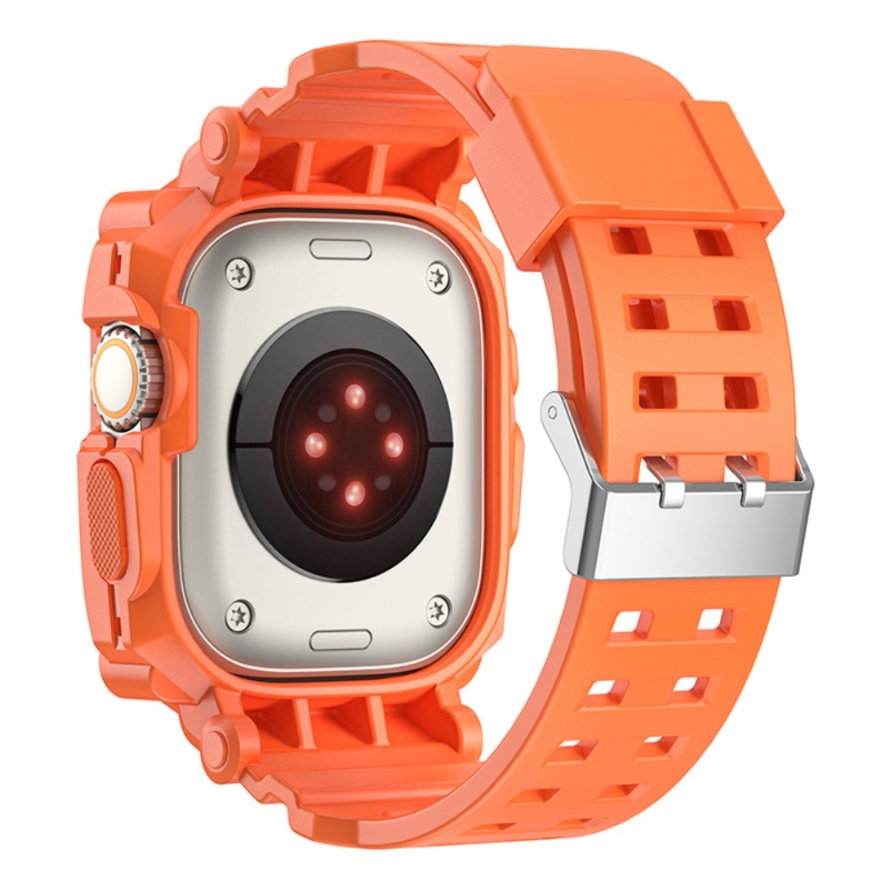 Integral ochranné silikónové puzdro s remienkom na Apple Watch Ultra 49mm - oranžové