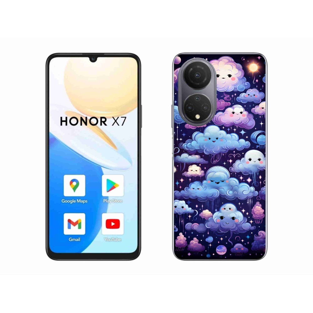 Gélový kryt mmCase na Honor X7 - mráčiky