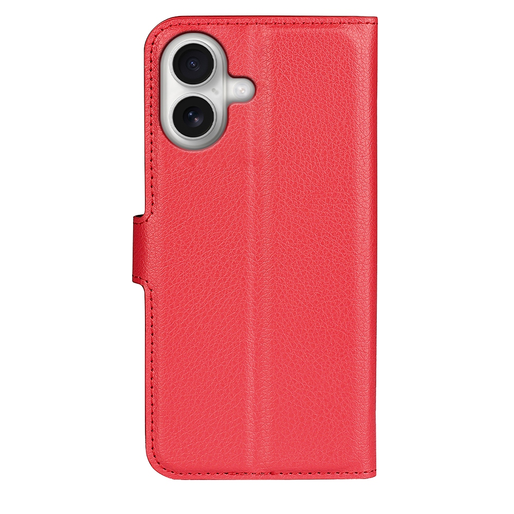 Litchi knižkové púzdro na iPhone 17 - červené