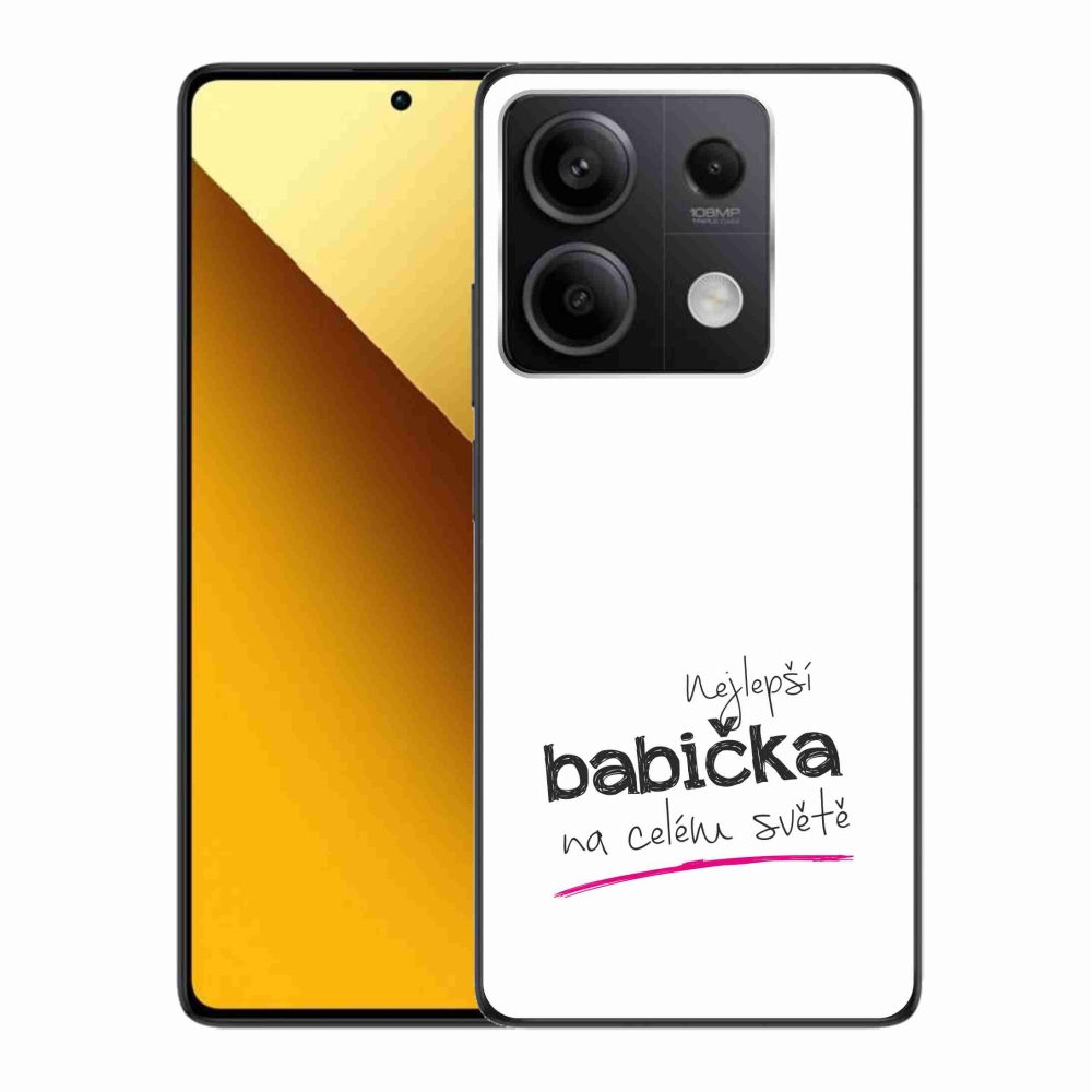 Gélový kryt mmCase na Xiaomi Redmi Note 13 5G - najlepšia babička 4 biele pozadie