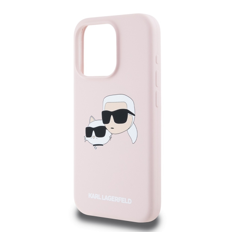 Karl Lagerfeld Liquid Silicone Double Heads Magsafe Zadný Kryt pre iPhone 15 Pro Max Pink