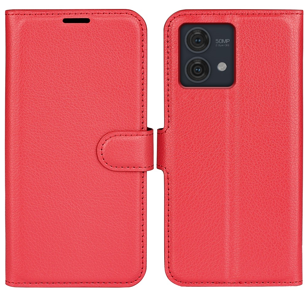 Litchi knižkové púzdro na Motorola Moto G84 5G - červené