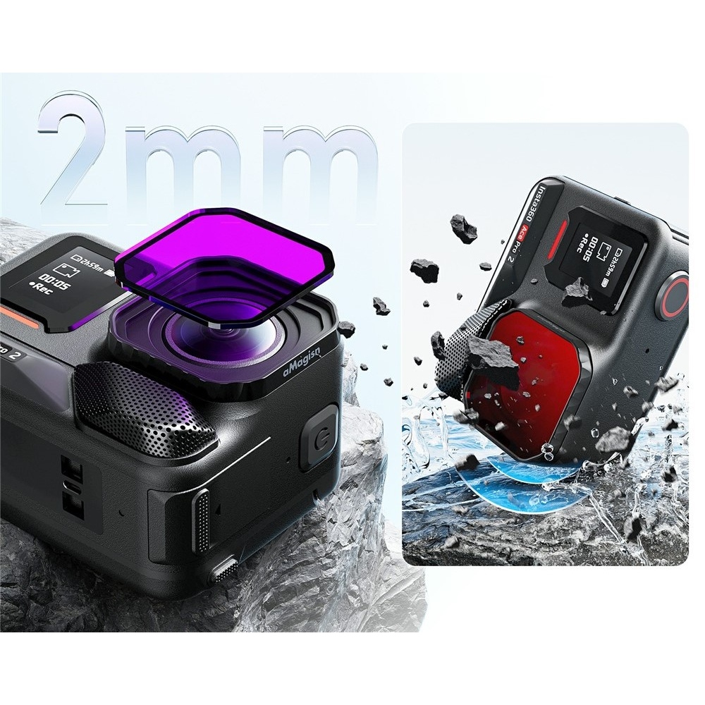 AMAGISN svetlo červený potápačský filter pre Insta360 Ace Pro 2