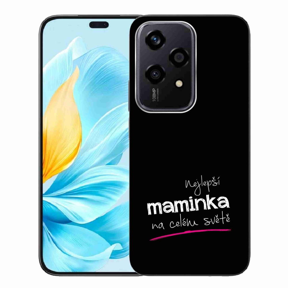 Gélový kryt mmCase na Honor 200 Lite 5G - najlepšia mamička 4 čierne pozadie