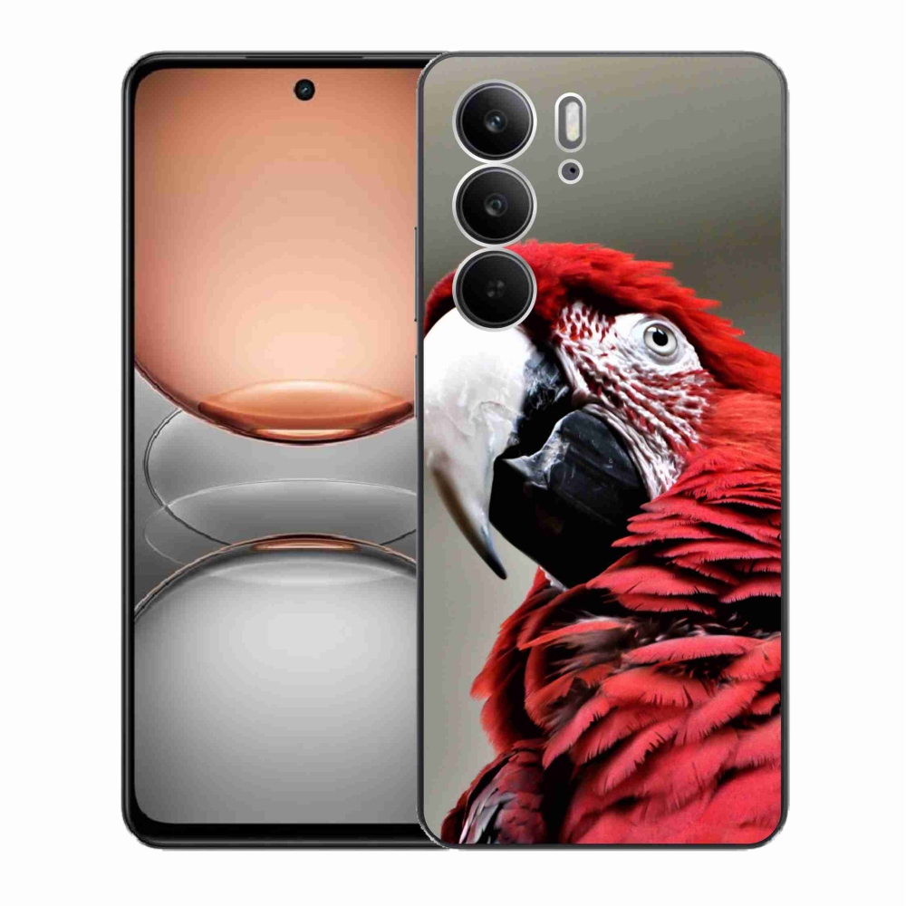 Gélový kryt mmCase na Realme C75 - papagáj ara červený