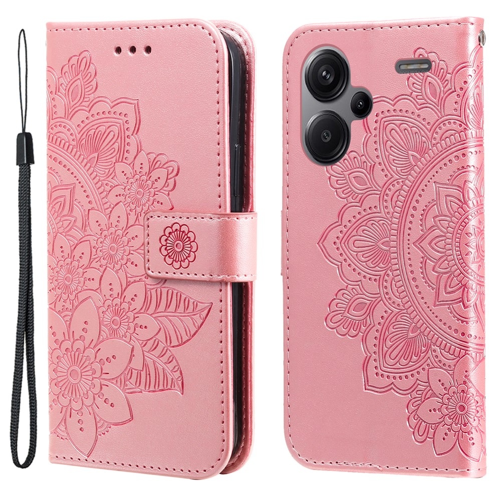 Mandala knižkové púzdro na Xiaomi Redmi Note 13 Pro+ 5G - ružové