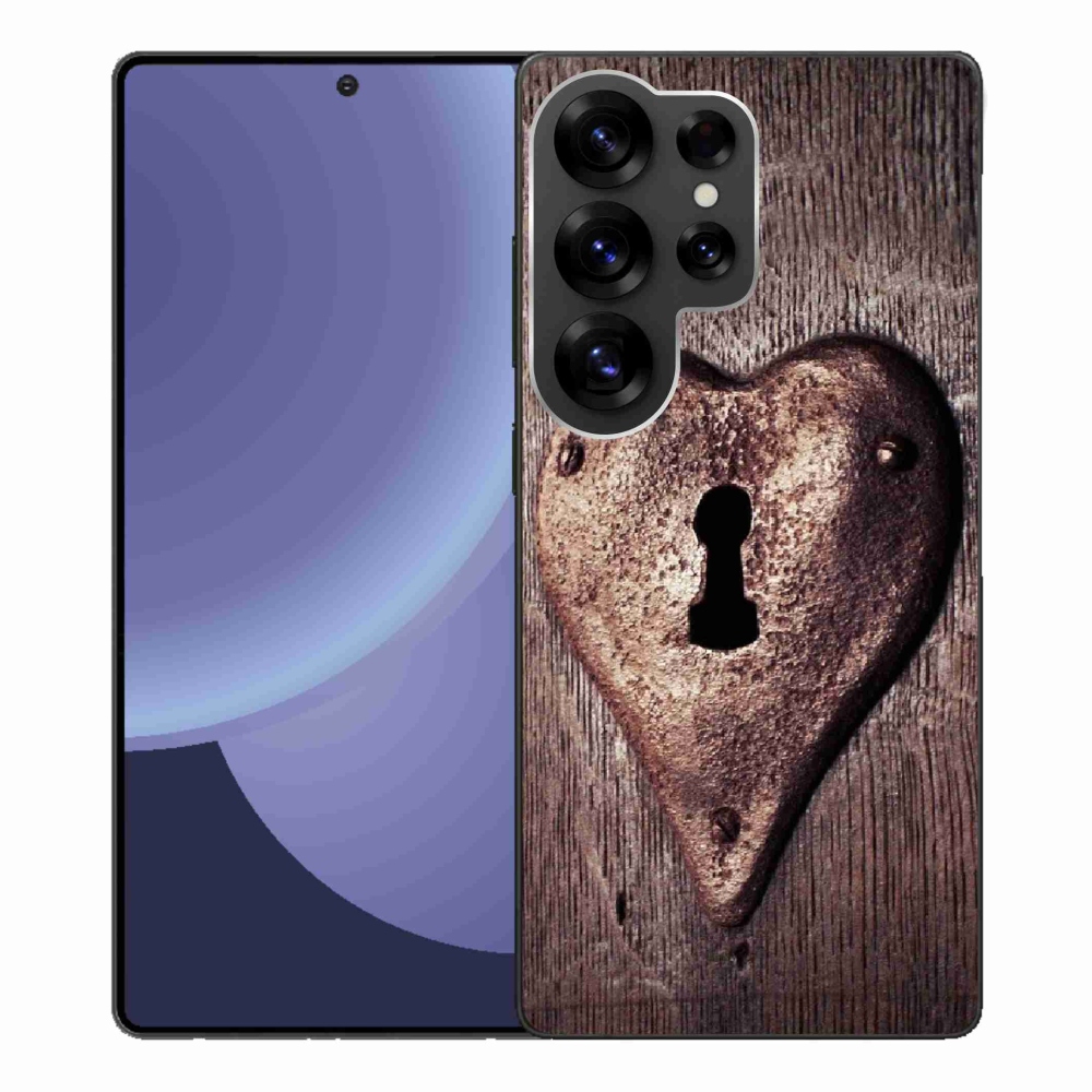 Gélový kryt mmCase na Samsung Galaxy S25 Ultra - zámok v tvare srdca