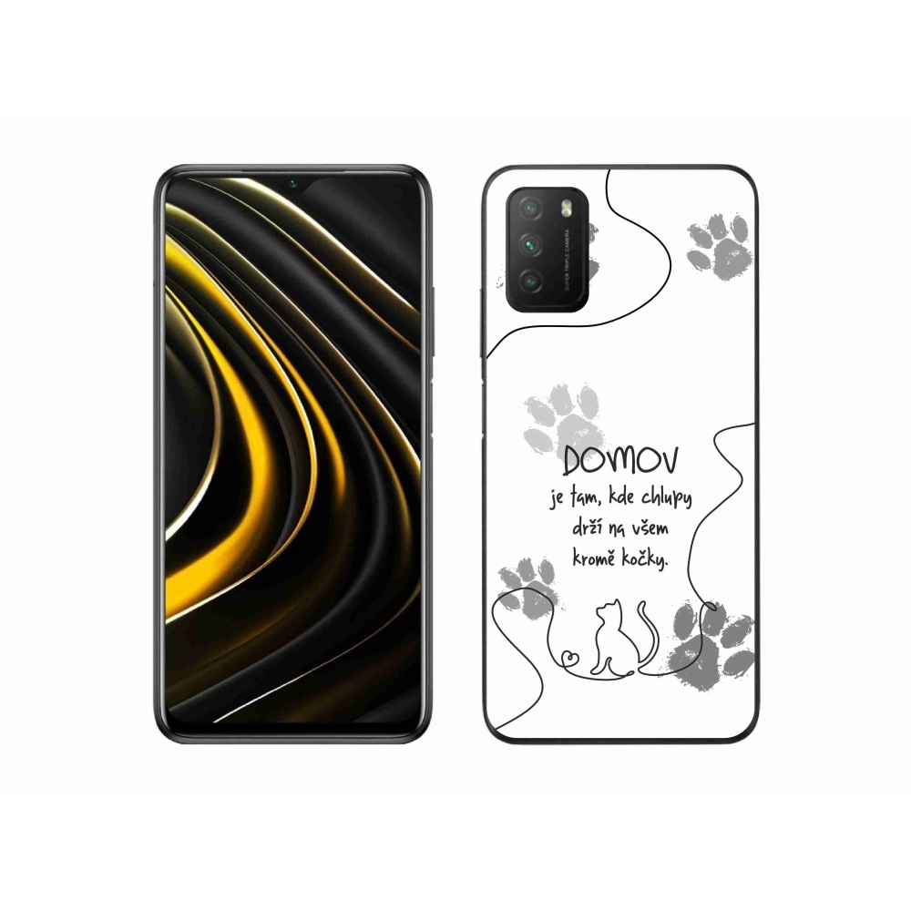 Gélový kryt mmCase na Xiaomi Poco M3 - mačacie motív biele pozadie