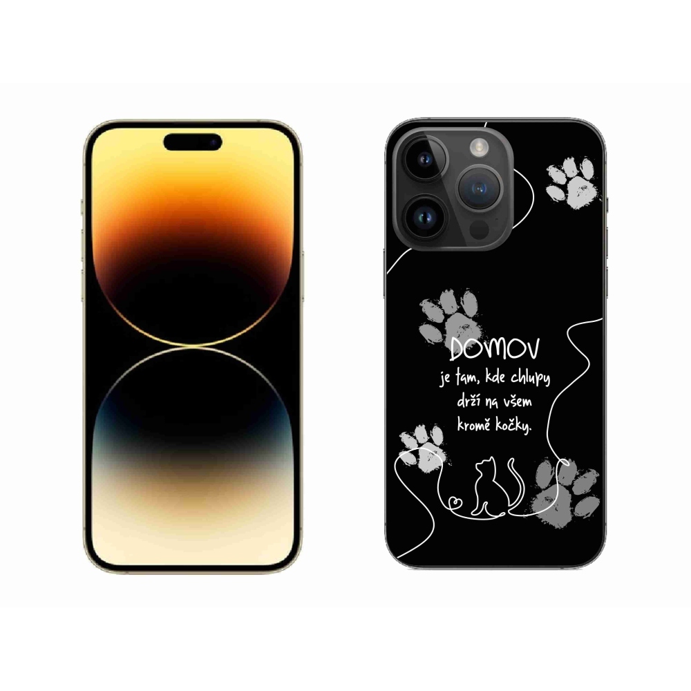 Gélový kryt mmCase na iPhone 14 Pro Max 6.7 - mačacie motív čierne pozadie