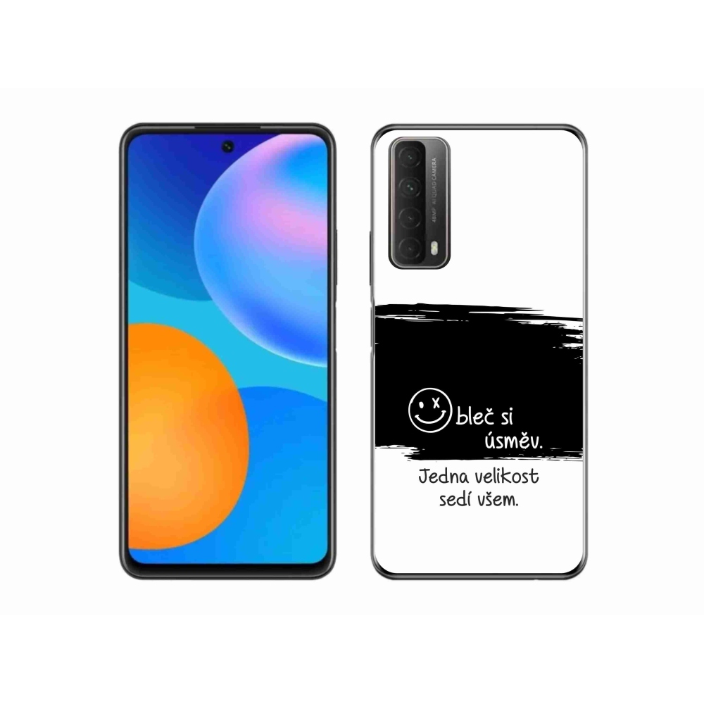 Gélový kryt mmCase na Huawei P Smart (2021) - vtipný text 8 čiernobiele pozadie