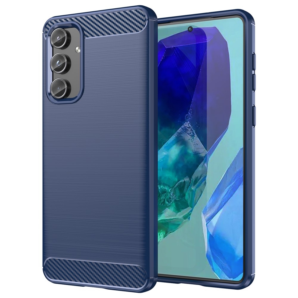 Carbon odolný gélový obal na Samsung Galaxy M55 5G - modrý