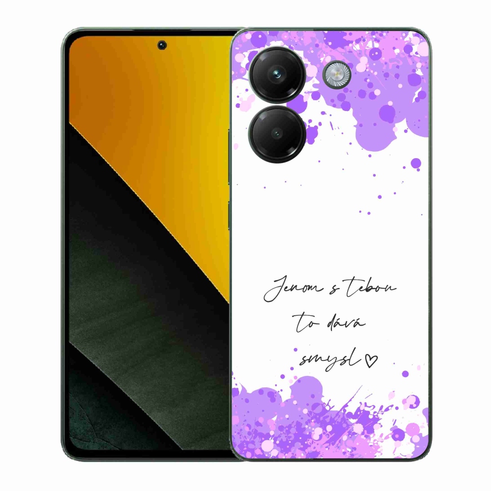 Gélový kryt mmCase na Xiaomi Poco M7 Pro 5G - zamilovaný text biele pozadie