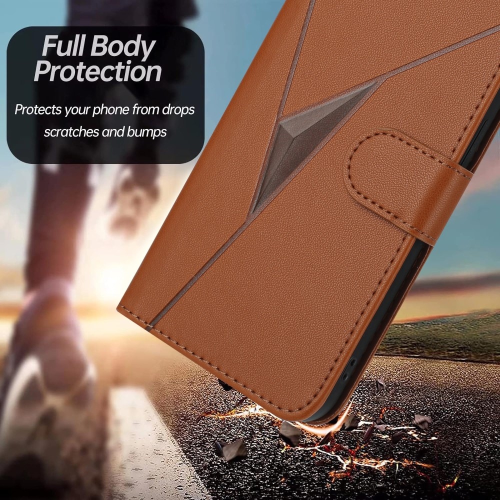 Triangles knižkové puzdro na Honor 400 Lite - hnedé