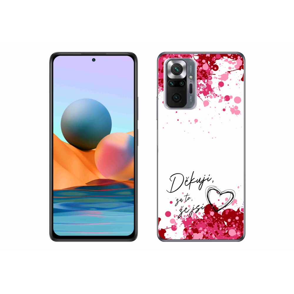 Gélový kryt mmCase na Xiaomi Redmi Note 10 Pro - zamilovaný text 2 biele pozadie