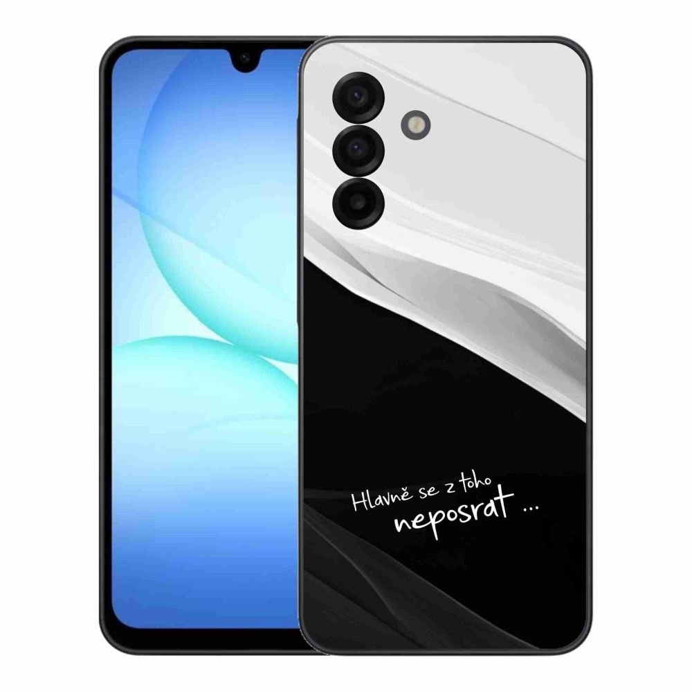Gélový kryt mmCase na Samsung Galaxy A17 4G/5G - vtipný text 13 čiernobiele pozadie
