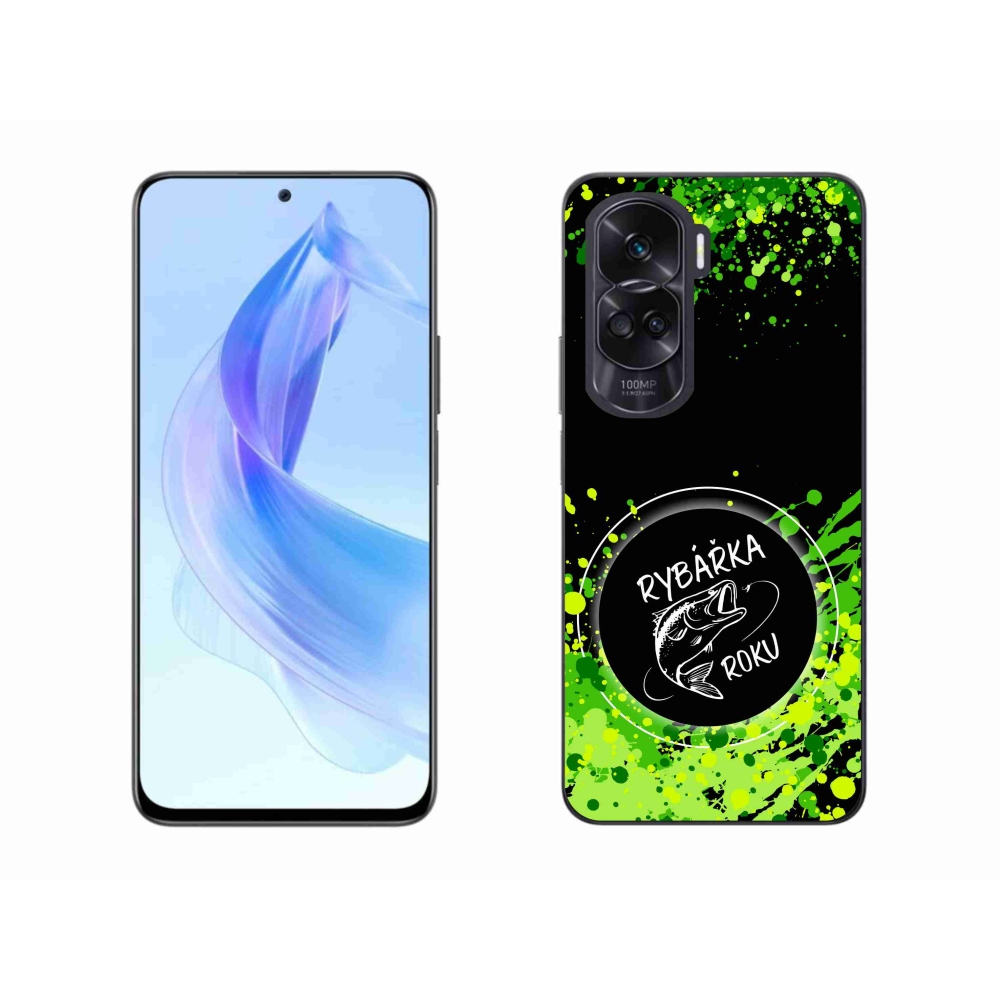 Gélový kryt mmCase na Honor 90 Lite - rybárka roku čierne pozadie