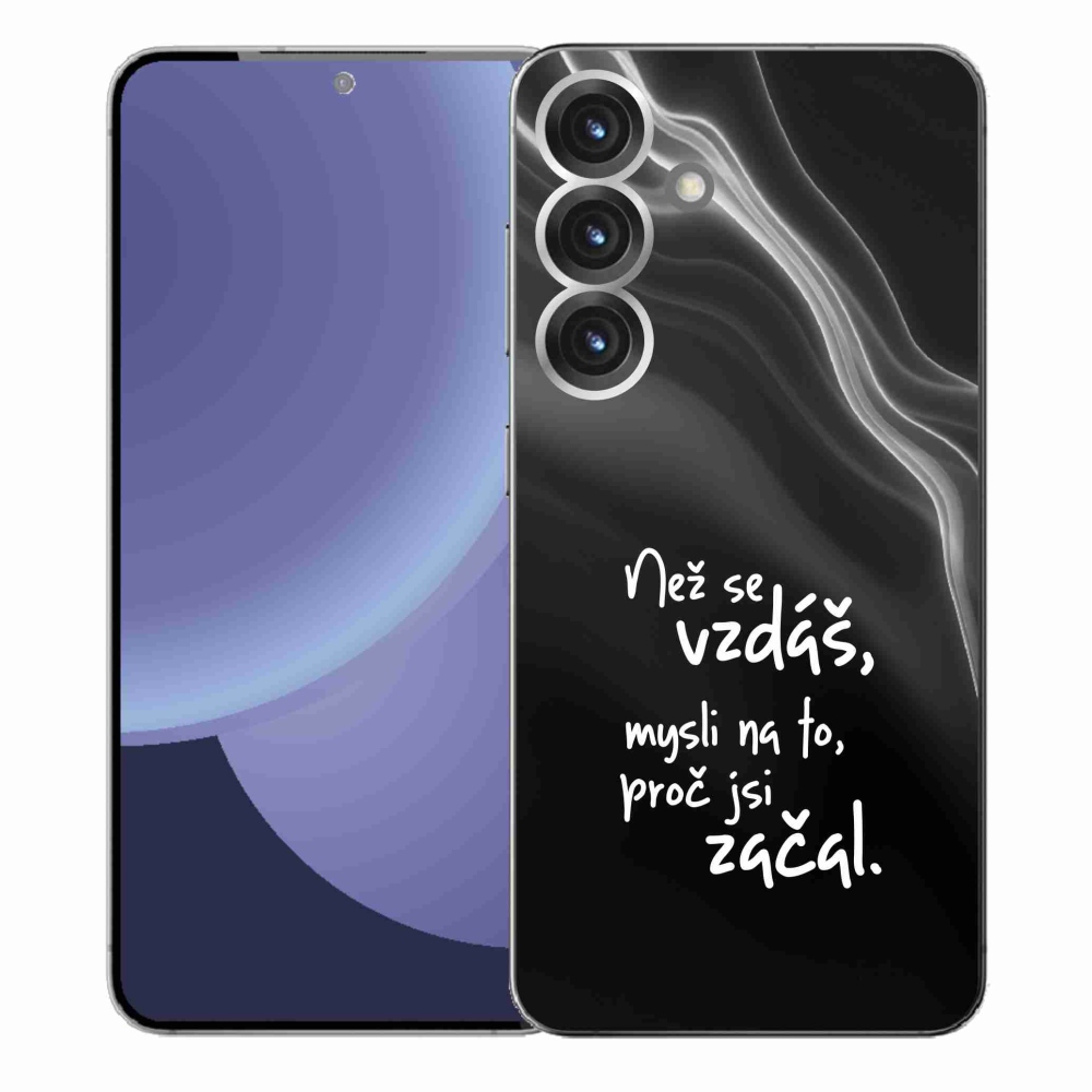 Gélový kryt mmCase na Samsung Galaxy S25+ - citát 2 čierne pozadie