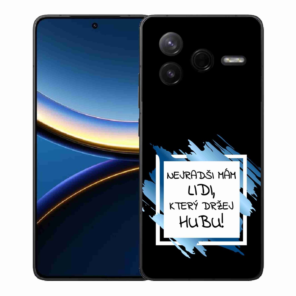 Gélový kryt mmCase na Xiaomi Poco F7 Pro - vtipný text 7 bieločierne pozadie