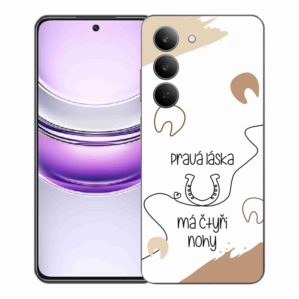 Gélový kryt mmCase na Realme 14x 5G - konský motív biele pozadie