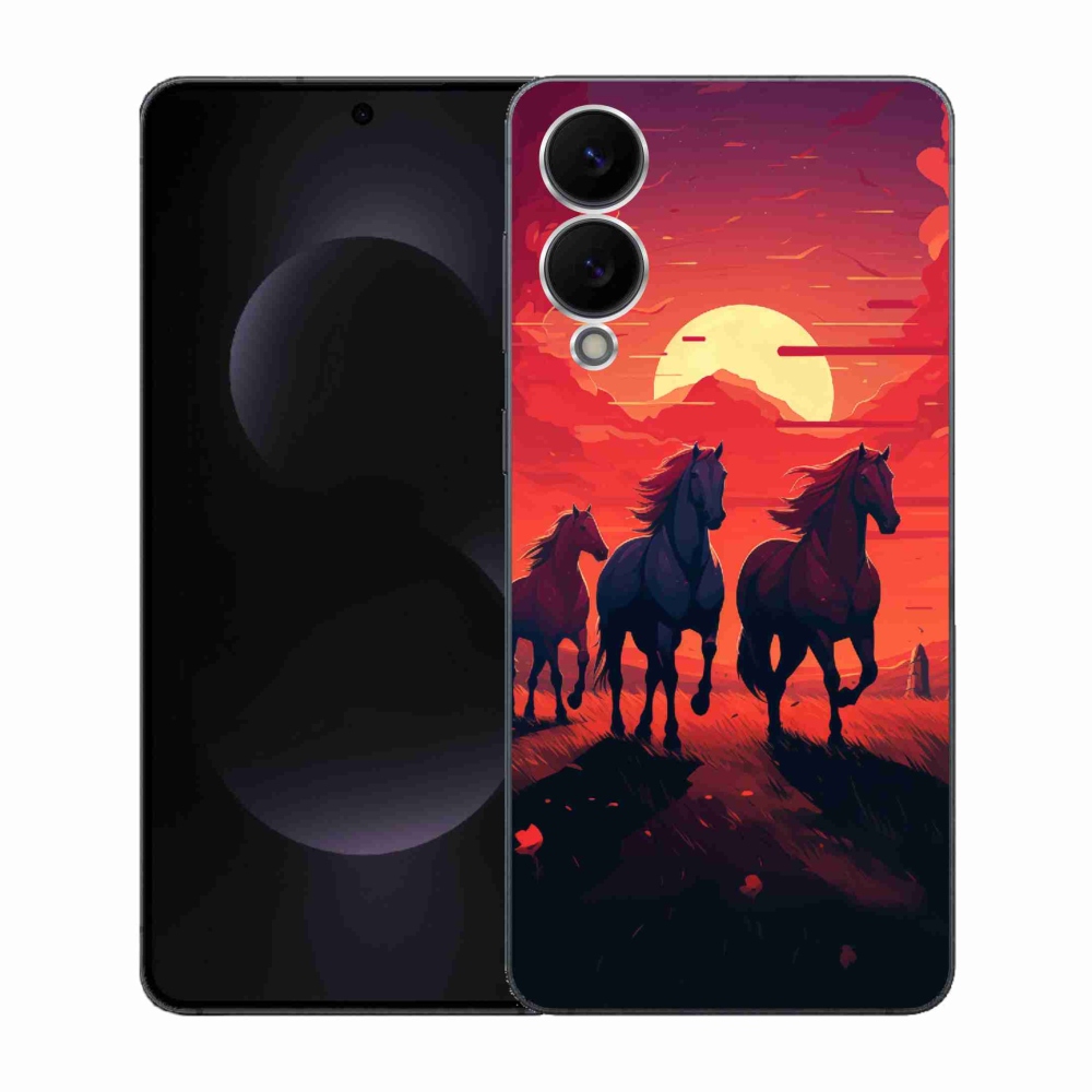 Gélový kryt mmCase na Samsung Galaxy S25 Edge - kone a západ slnka