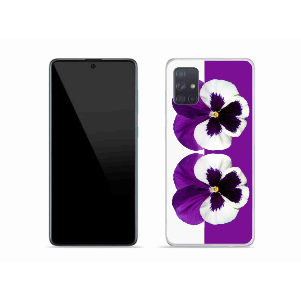 Gélový kryt mmCase na Samsung Galaxy A51 - fialovobiely kvet