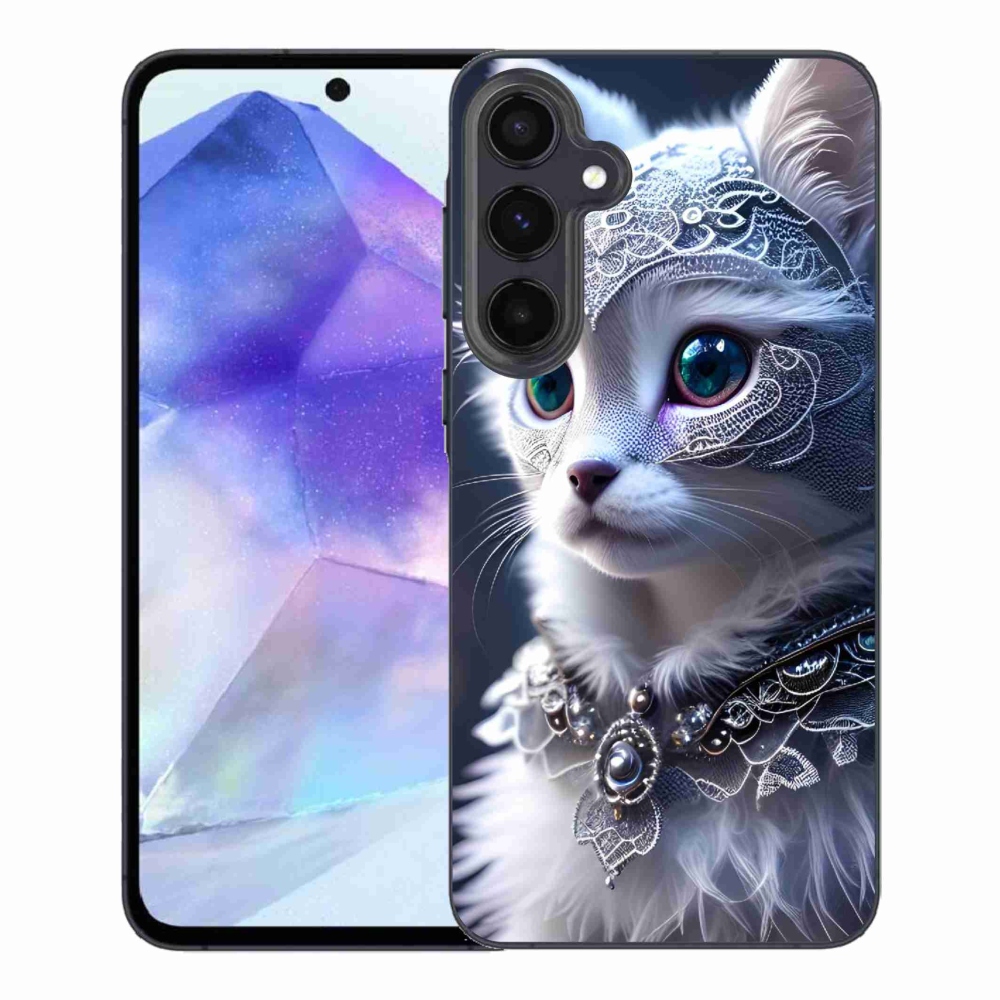 Gélový kryt mmCase na Samsung Galaxy A55 5G - biela mačka