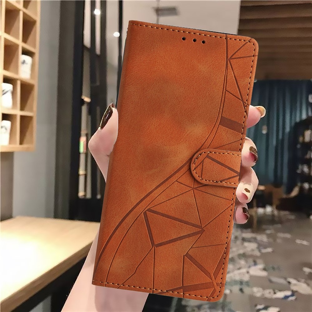 Triangly knižkové púzdro na Xiaomi 15T Pro - hnedé