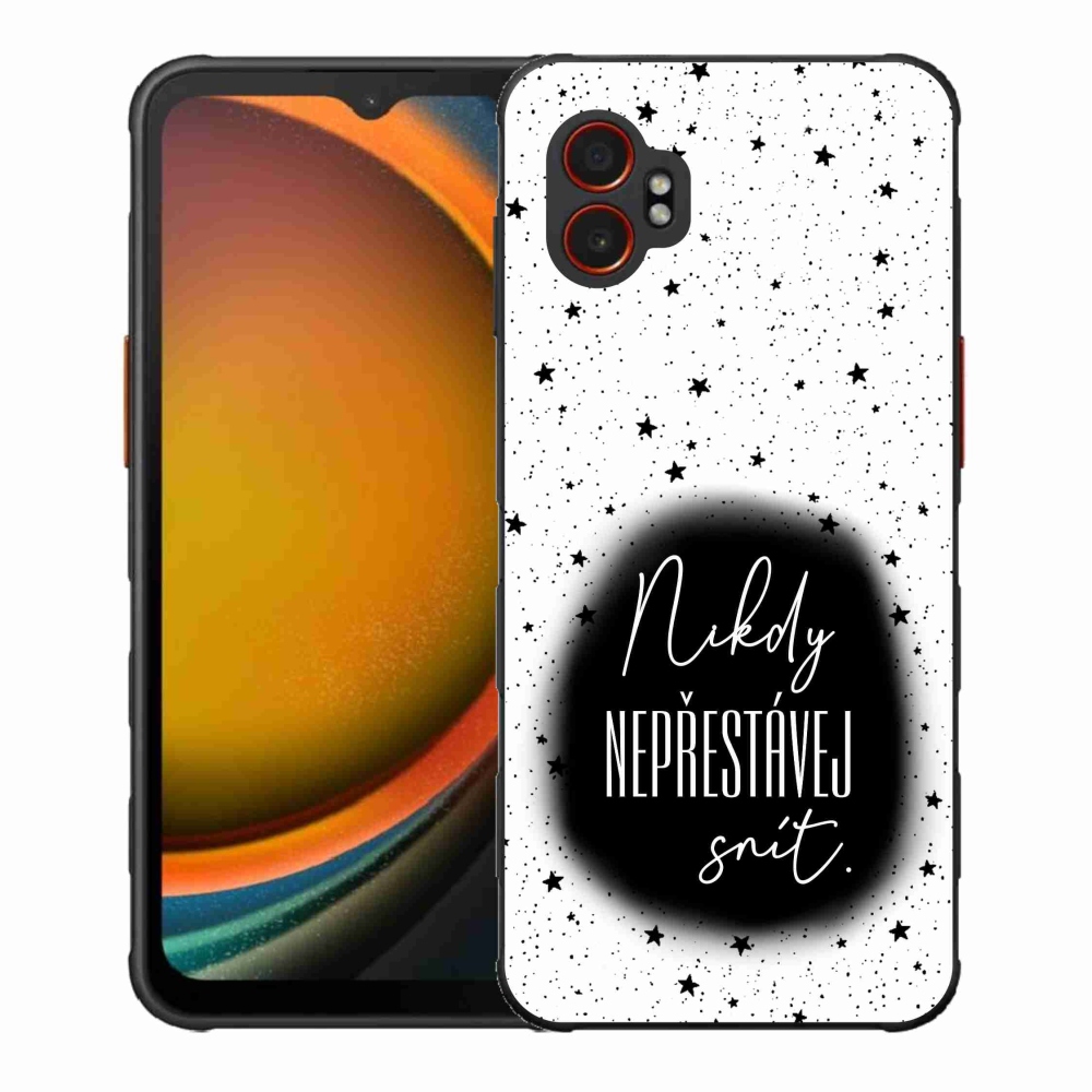 Gélový kryt mmCase na Samsung Galaxy Xcover 7 Pro - citát 1 čiernobiele pozadie