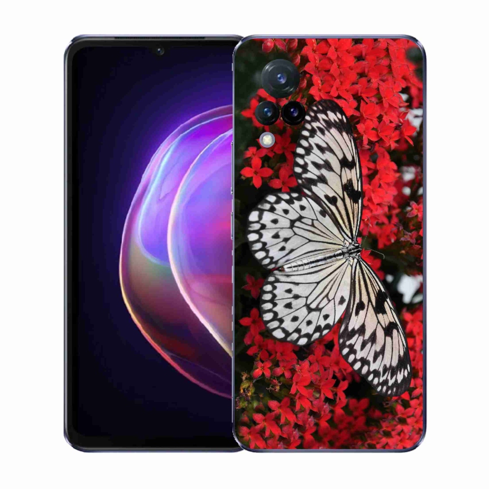 Gélový kryt mmCase na Vivo V21 4G/5G - čiernobiely motýľ 1