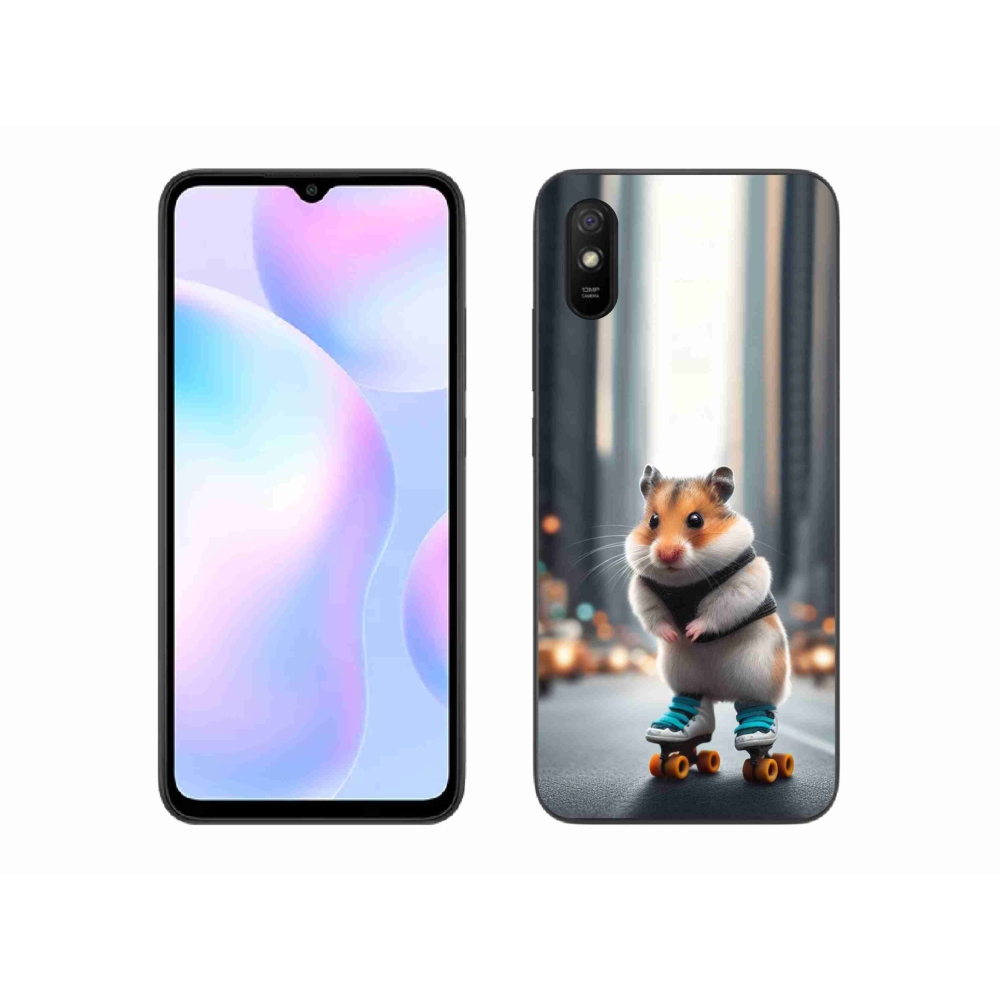 Gélový kryt mmCase na Xiaomi Redmi 9A - škrečok na korčuliach