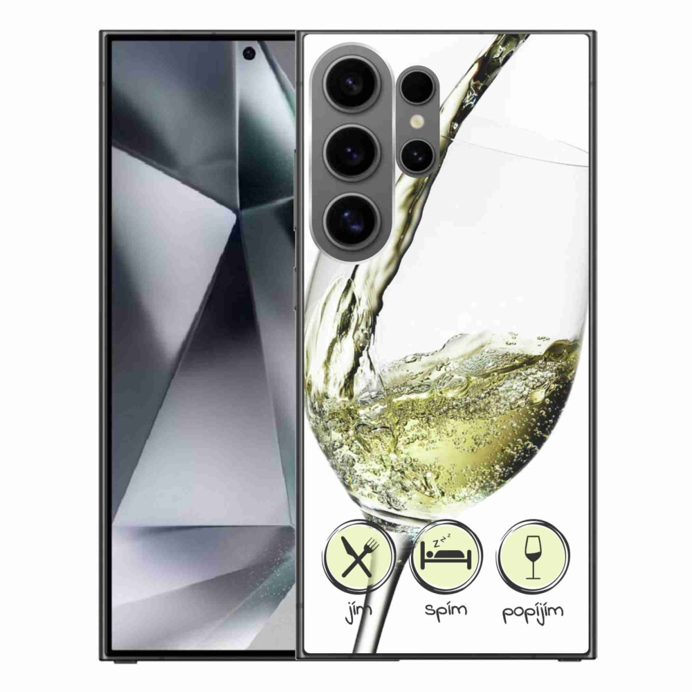 Gélový obal mmCase na Samsung Galaxy S24 Ultra - pohár vína bielej