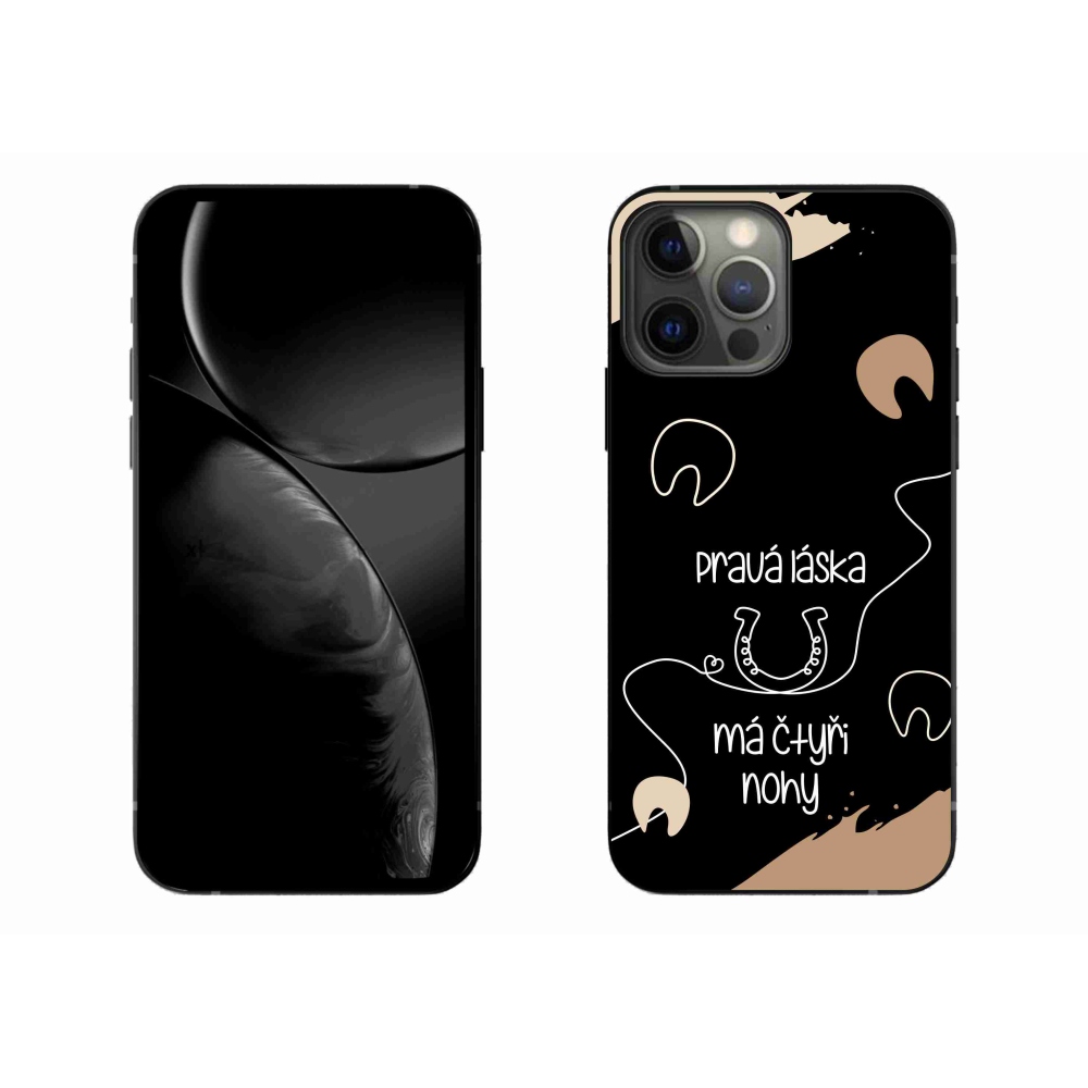 Gélový kryt mmCase na iPhone 13 Pro Max 6.7 - konský motív čierne pozadie