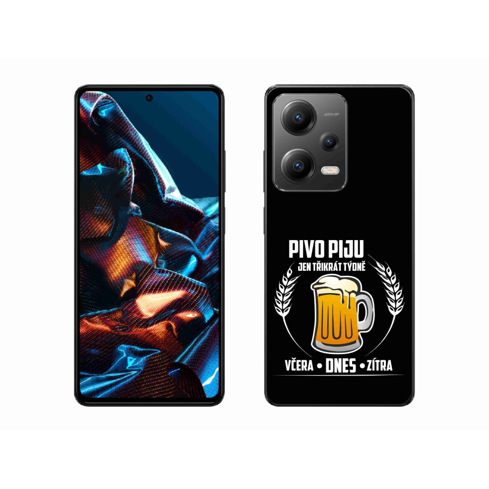 Gélový kryt mmCase na Xiaomi Redmi Note 12 Pro 5G - pivný motív čierne pozadie